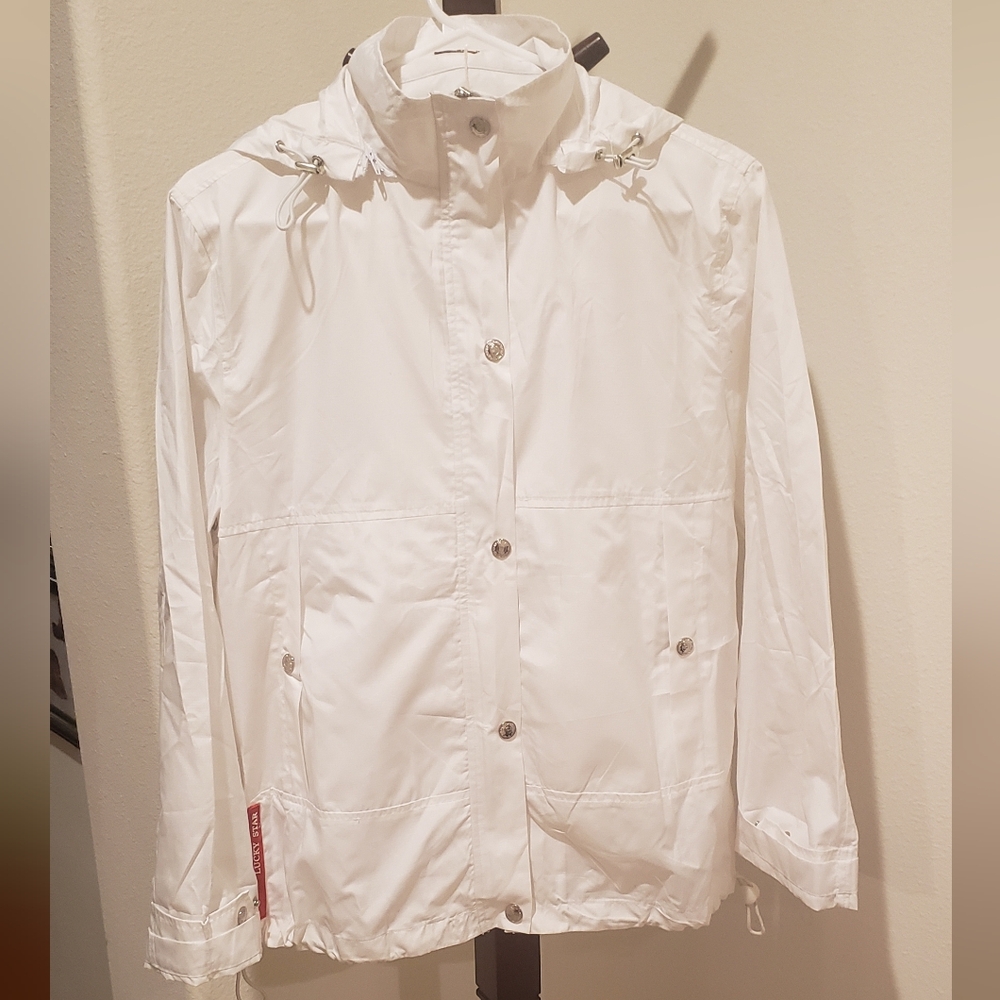 CLN Sweden white hooded windbreaker, size S - NEW - Picture 2 of 10